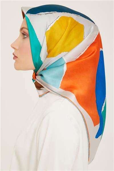 Armine Geometrik Desenli Twill İpek Eşarp 24Ya9125 83 83