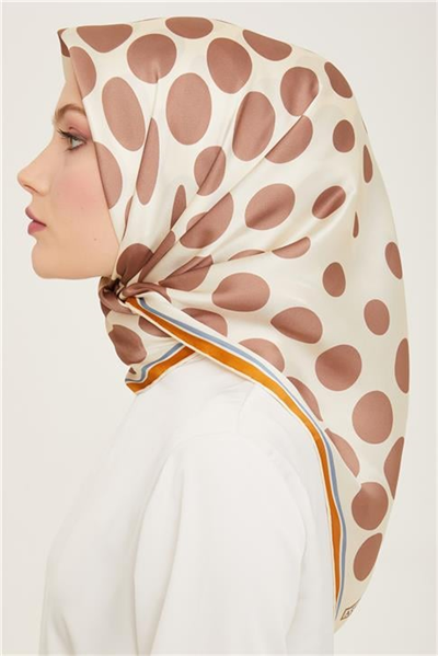 Armine Geometrik Desenli Twill İpek Eşarp 24Ya9156 86 54