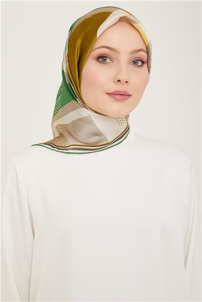 Armine Geometrik Desenli Twill İpek Eşarp 24Ya9138 2 06