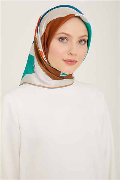 Armine Geometrik Desenli Twill İpek Eşarp 24Ya9125 83 83