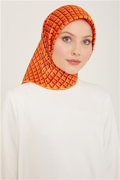 Armine Geometrik Desenli Twill İpek Eşarp 24Ya9109 53 50