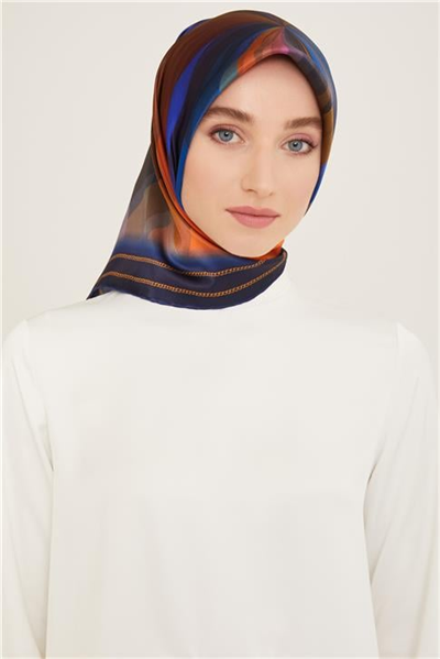 Armine Geometrik Desenli Twill İpek Eşarp 24Ya9113 80