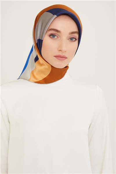 Armine Geometrik Desenli Twill İpek Eşarp 24Ya9148 31 59