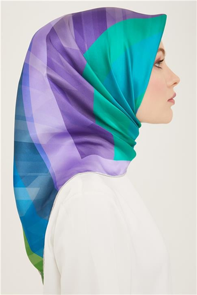 Armine Geometrik Desenli Twill İpek Eşarp 24Ya9137 55 81