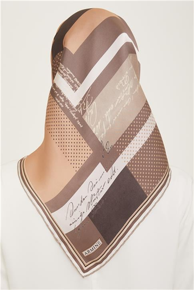 Armine Geometrik Desenli Twill İpek Eşarp 24Ya9138 2 09