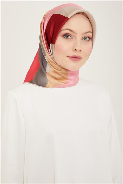 Armine Geometrik Desenli Twill İpek Eşarp 24Ya9148 31 05