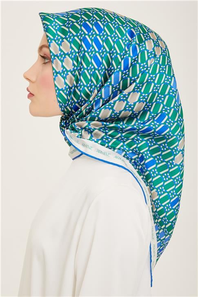 Armine Geometrik Desenli Twill İpek Eşarp 24Ya9144 37 84