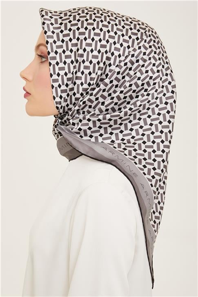 Armine Geometrik Desenli Twill İpek Eşarp 24Ya9151 4 04