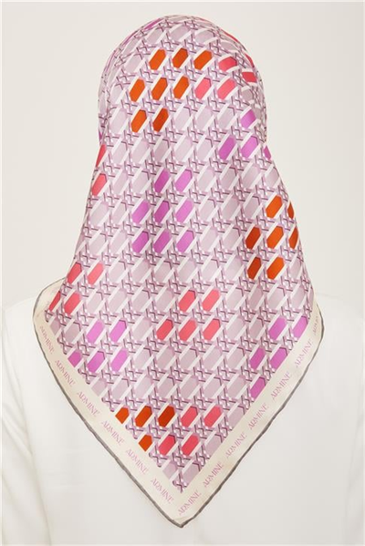 Armine Geometrik Desenli Twill İpek Eşarp 24Ya9144 37 36