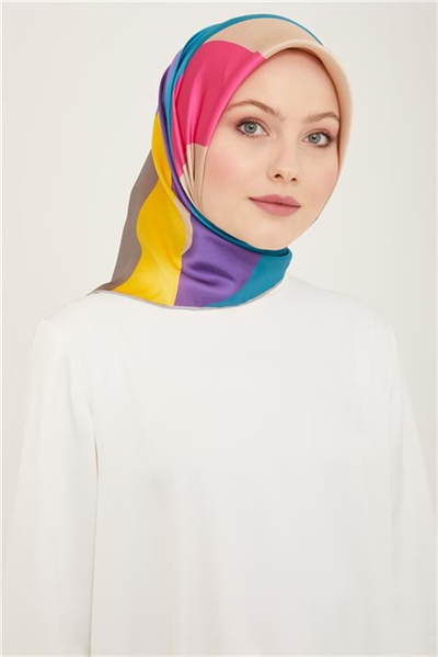 Armine Geometrik Desenli Twill İpek Eşarp 24Ya9148 31 83