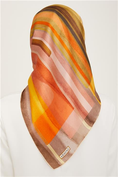 Armine Geometrik Desenli Twill İpek Eşarp 24Ya9147 36 32