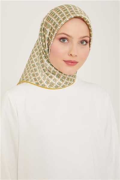 Armine Geometrik Desenli Twill İpek Eşarp 24Ya9109 53 33