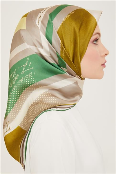 Armine Geometrik Desenli Twill İpek Eşarp 24Ya9138 2 06
