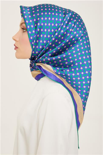 Armine Geometrik Desenli Twill İpek Eşarp 24Ya9151 4 80