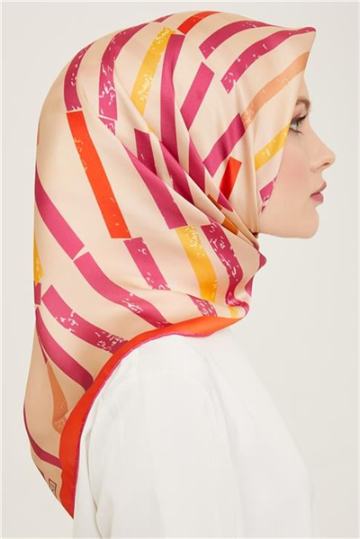 Armine Geometrik Desenli Twill İpek Eşarp 24Ya9101 2 50