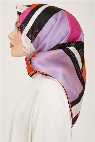 Armine Geometrik Desenli Twill İpek Eşarp 24Ya9138 2 36