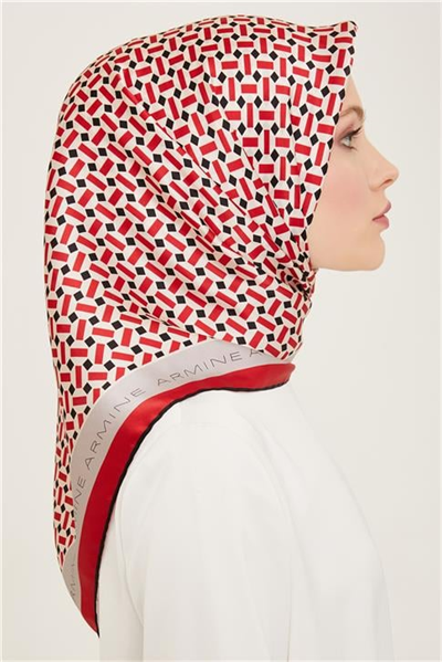 Armine Geometrik Desenli Twill İpek Eşarp 24Ya9151 4 31