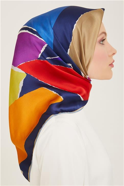 Armine Geometrik Desenli Twill İpek Eşarp 24Ya9125 83 80