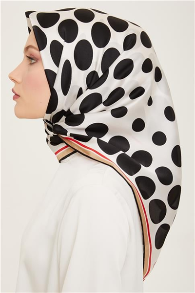Armine Geometrik Desenli Twill İpek Eşarp 24Ya9156 86 82