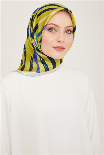 Armine Geometrik Desenli Twill İpek Eşarp 24Ya9101 2 81