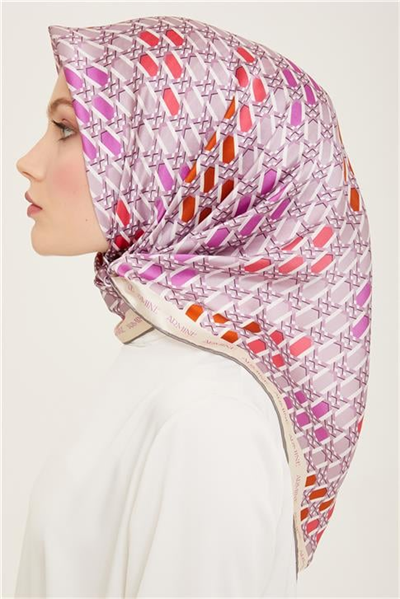 Armine Geometrik Desenli Twill İpek Eşarp 24Ya9144 37 36