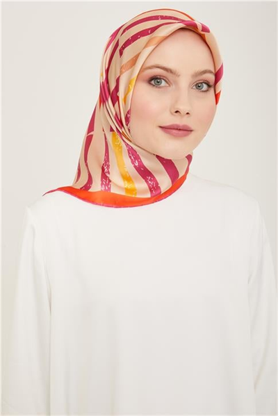 Armine Geometrik Desenli Twill İpek Eşarp 24Ya9101 2 50