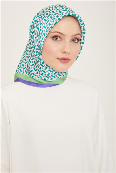 Armine Geometrik Desenli Twill İpek Eşarp 24Ya9151 4 51
