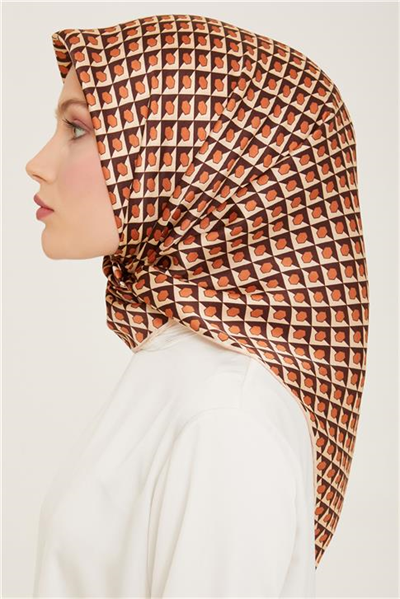 Armine Geometrik Desenli Twill İpek Eşarp 24Ya9109 53 31