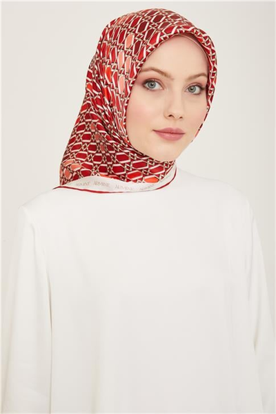 Armine Geometrik Desenli Twill İpek Eşarp 24Ya9144 37 06