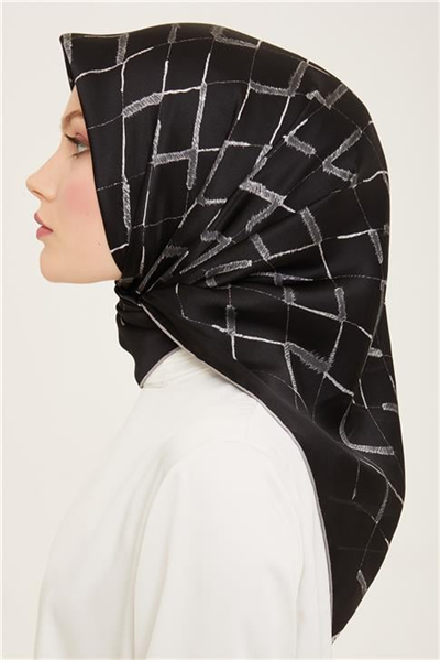 Armine Geometrik Desenli Twill İpek Eşarp 24Ya9162 33