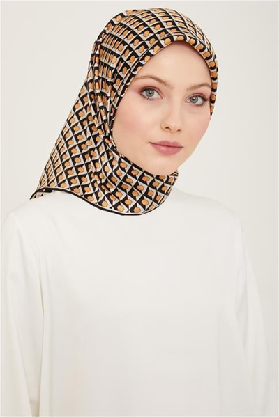 Armine Geometrik Desenli Twill İpek Eşarp 24Ya9109 53 82