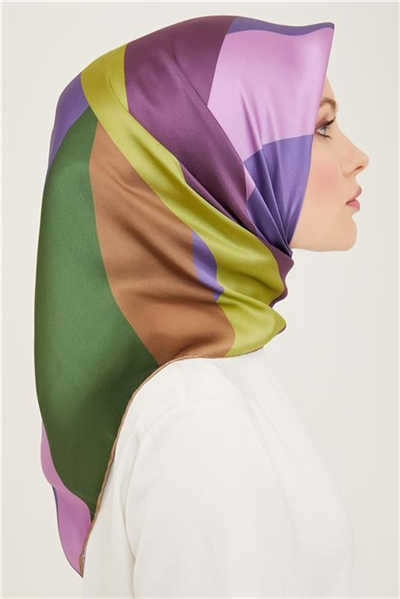 Armine Geometrik Desenli Twill İpek Eşarp 24Ya9148 31 02