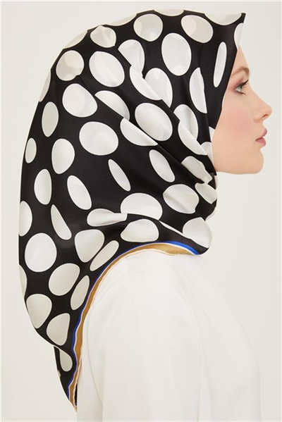 Armine Geometrik Desenli Twill İpek Eşarp 24Ya9156 86 09