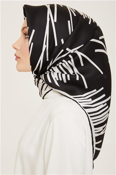 Armine Geometrik Desenli Twill İpek Eşarp 24Ya9157 50