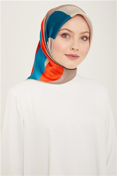 Armine Geometrik Desenli Twill İpek Eşarp 24Ya9148 31 03
