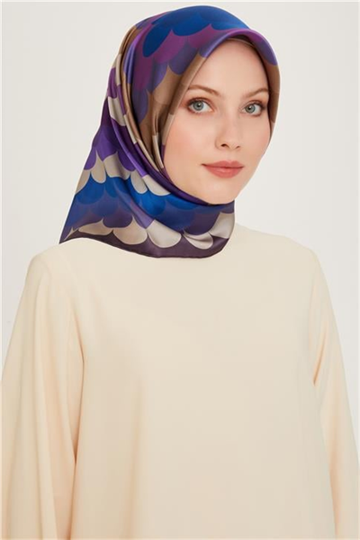 Armine Geometrik Desenli Twill Saf İpek Eşarp 9212D 81 06