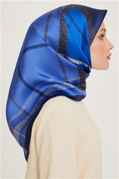 Armine Geometrik Desenli Twill Saf İpek Eşarp 9206D 84