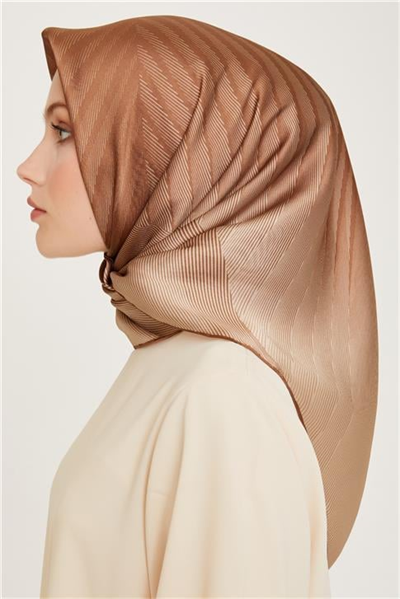 Armine Geometrik Desenli Twill Saf İpek Eşarp 9237D 01