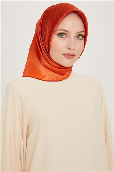 Armine Geometrik Desenli Twill Saf İpek Eşarp 9237D 05