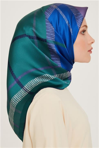 Armine Geometrik Desenli Twill Saf İpek Eşarp 9206D 82