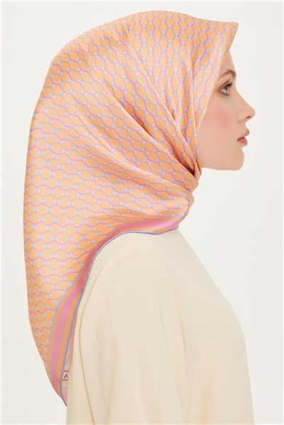 Armine Geometrik Desenli Twill Saf İpek Eşarp 9226D 56