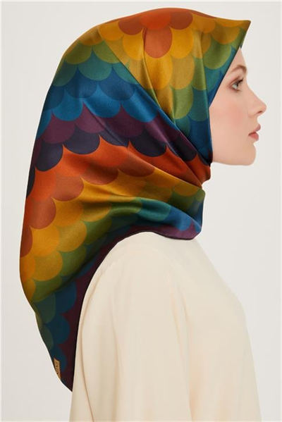 Armine Geometrik Desenli Twill Saf İpek Eşarp 9212D 81 35