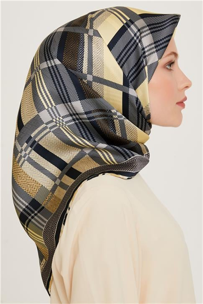 Armine Geometrik Desenli Twill Saf İpek Eşarp 9223D 31