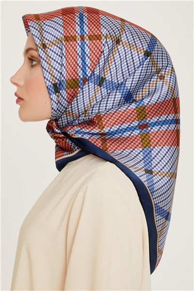 Armine Geometrik Desenli Twill Saf İpek Eşarp 9247D 33
