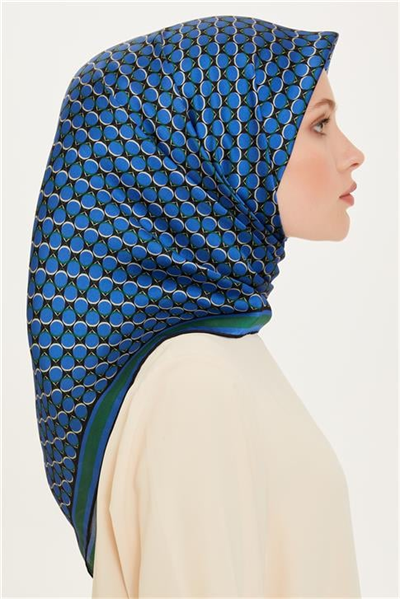 Armine Geometrik Desenli Twill Saf İpek Eşarp 9226D 82