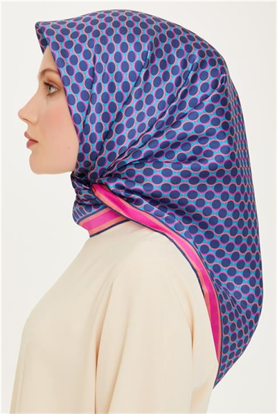 Armine Geometrik Desenli Twill Saf İpek Eşarp 9226D 14