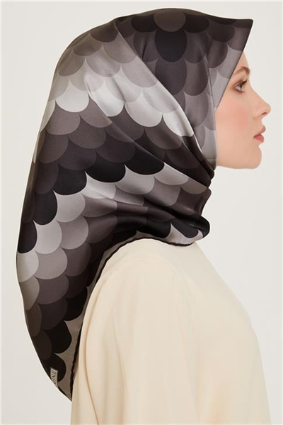 Armine Geometrik Desenli Twill Saf İpek Eşarp 9212D 81 81