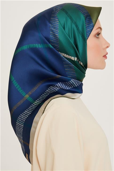 Armine Geometrik Desenli Twill Saf İpek Eşarp 9206D 55