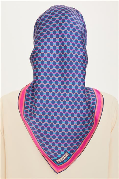 Armine Geometrik Desenli Twill Saf İpek Eşarp 9226D 14