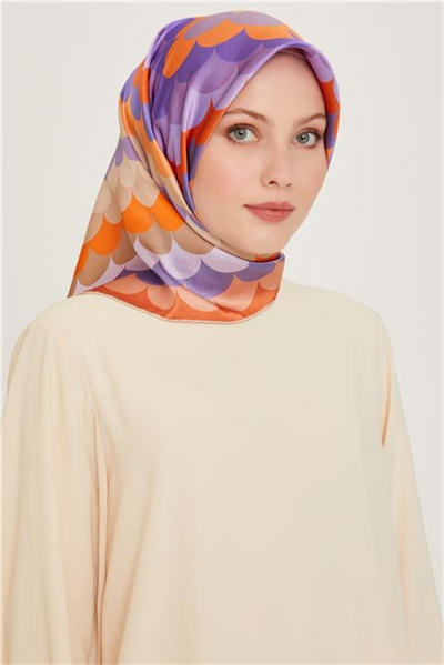 Armine Geometrik Desenli Twill Saf İpek Eşarp 9212D 81 41
